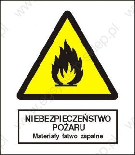 EG-tablice „Niebezpieczeństwo pożaru – Materiały łatwo zapalne