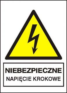 EG-tablice „Niebezpieczne napięcie krokowe#8221; pionowa