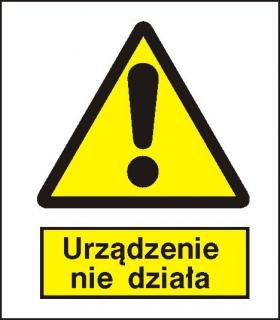 EG-tablice „Ostrzeżenie przed niedziałającym urządzeniem#8221;