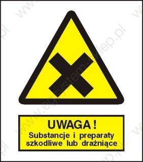 EG-tablice „Ostrzeżenie przed substancjami i preparatami szkodliwymi lub drażniącymi
