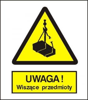 EG-tablice „Ostrzeżenie przed wiszącymi przedmiotami (wiszącym ciężarem)#8221;