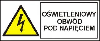 EG-tablice „Oświetleniowy obwód pod napięciem#8221; pozioma