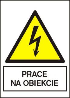 EG-tablice „Prace na obiekcie#8221; pionowa