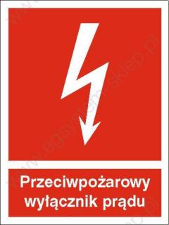 EG-tablice „Przeciwpożarowy wyłącznik prądu