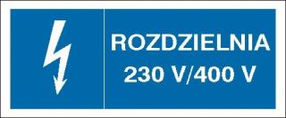 EG-tablice „Rozdzielnia 230 V/ 400 V#8221;