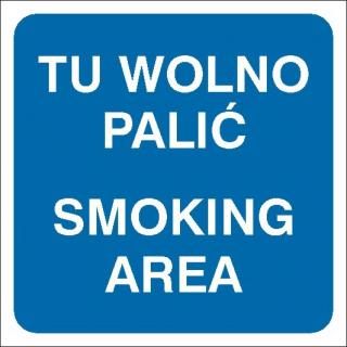 EG-tablice „Tu wolno palić Smoking area#8221;