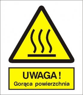 EG-tablice „Uwaga! Gorąca powierzchnia#8221;