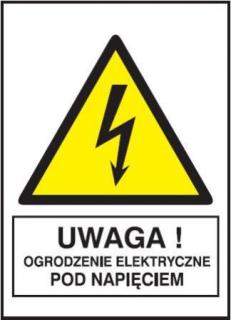 EG-tablice „Uwaga! Ogrodzenie elektryczne pod napięciem#8221;