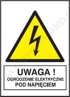 EG-tablice „Uwaga! Ogrodzenie elektryczne pod napięciem