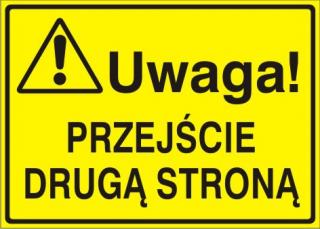 EG-tablice „Uwaga! Przejście drugą stroną#8221;