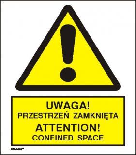 EG-tablice „Uwaga! Przestrzeń zamknięta. Attention! Confined space#8221;