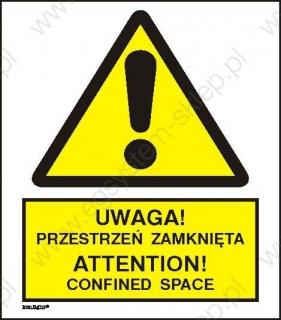 EG-tablice „Uwaga! Przestrzeń zamknięta. Attention! Confined space