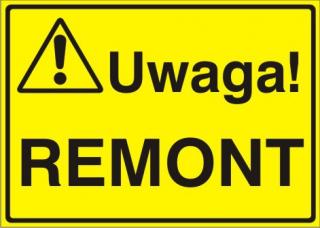 EG-tablice „Uwaga! Remont#8221;