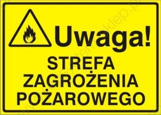 EG-tablice „Uwaga! Strefa zagrożenia pożarowego
