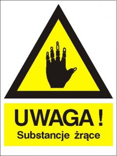 EG-tablice „Uwaga! Substancja żrąca#8221;