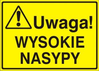 EG-tablice „Uwaga! Wysokie nasypy#8221;