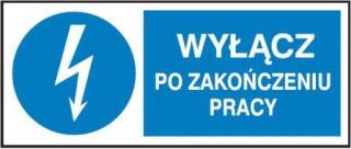 EG-tablice „Wyłącz po zakończeniu pracy#8221; pozioma