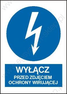 EG-tablice „Wyłącz przed zdjęciem osłony wirującej pionowa