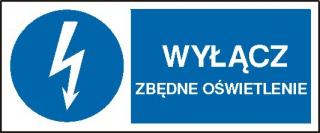 EG-tablice „Wyłącz zbędne oświetlenie#8221; pozioma