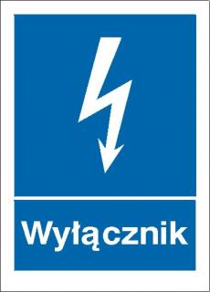 EG-tablice „Wyłącznik#8221; pionowa