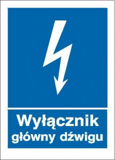 EG-tablice „Wyłącznik główny dźwigu#8221; pionowa