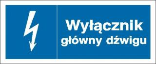 EG-tablice „Wyłącznik główny dźwigu#8221; pozioma