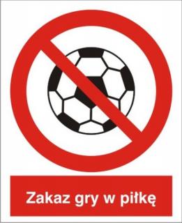 EG-tablice „Zakaz gry w piłkę#8221;, symbol piłki