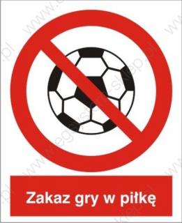 EG-tablice „Zakaz gry w piłkę, symbol piłki