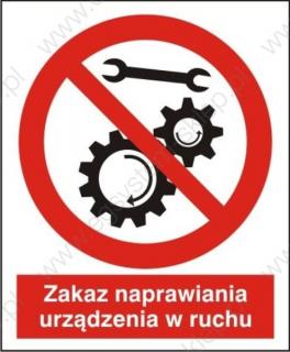 EG-tablice „Zakaz naprawiania urządzenia w ruchu