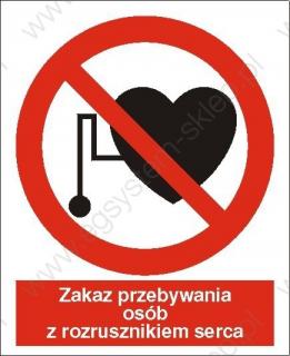 EG-tablice „Zakaz przebywania osób z rozrusznikiem serca