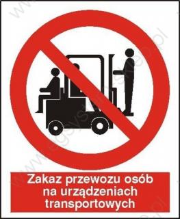 EG-tablice „Zakaz przewozu osób na urządzeniach transportowych