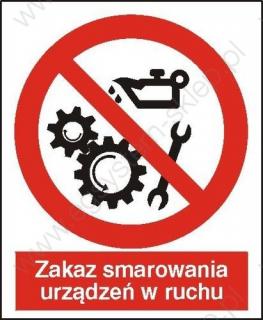 EG-tablice „Zakaz smarowania urządzeń w ruchu