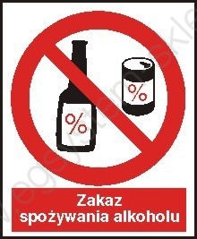 EG-tablice „Zakaz spożywania alkoholu
