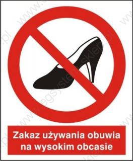 EG-tablice „Zakaz używania obuwia na wysokim obcasie