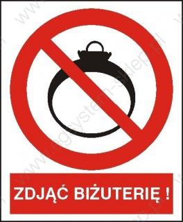 EG-tablice „Zakaz wchodzenia z biżuterią