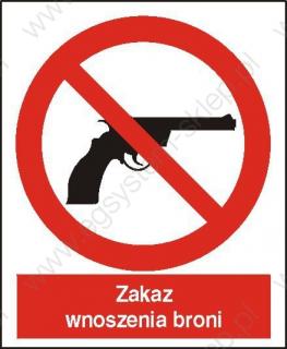EG-tablice „Zakaz wnoszenia broni