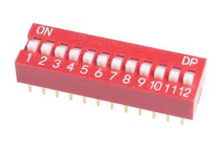 DIP Switch RoHS X12 Czerwony  /188