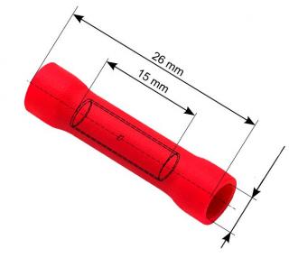 Konektor izolowany łącznik 2,4/26mm czerwony (10szt)