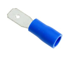 Konektor  izolowany męski 4,8mm  niebieski (10szt)