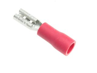 Konektor  izolowany żeński 2,8mm  czerwony (10szt)
