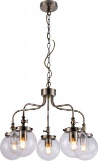 Candellux BALLET 35-70876 lampa wisząca patynowa szklany klosz 5X40W E27 55cm WM
