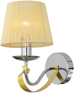 Candellux DIVA 21-55040 kinkiet lampa ścienna chrom abażur złoty 1X40W E14 15cm WM