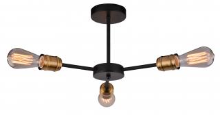 Candellux GOLDIE 33-55750-Z plafon lampa sufitowa czarny patyna 3X60W E27 bez żarówek WM