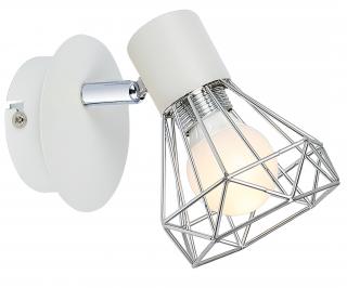 Candellux VERVE 91-61331 kinkiet lampa ścienna chrom 1X40W E14 biały abażur ażurowy 9cm WM