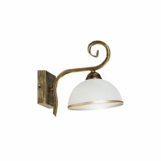 Emibig WIVARA K1 GOLD 149/K1 kinkiet lampa ścienna klasyczny złoty biały klosz szklany 1x60W E27 24cm WM