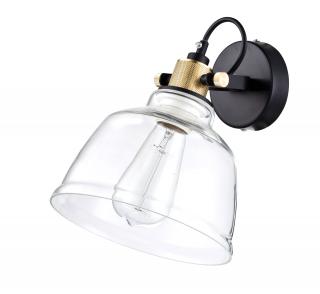 Maytoni Irving T163-01-W kinkiet lampa ścienna szklany klosz mosiężna metalową ramą 1xE27 40W 20cm WM