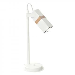 Milagro VIDAR WHITE MLP6105 lampa stołowa biała metal+drewno 1xGU10 47cm WM