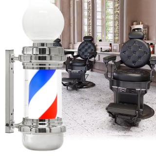 Barber pole słupek plafon barber shop srebrny 68 cm