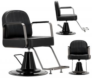 Fotel fryzjerski hydrauliczny obrotowy do salonu fryzjerskiego podnóżek chromowany krzesło fryzjerskie Palermo produkt złożony