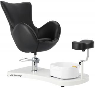 Fotel kosmetyczny do pedicure Jojo z brodzikiem do moczenia stóp do salonu spa czarny